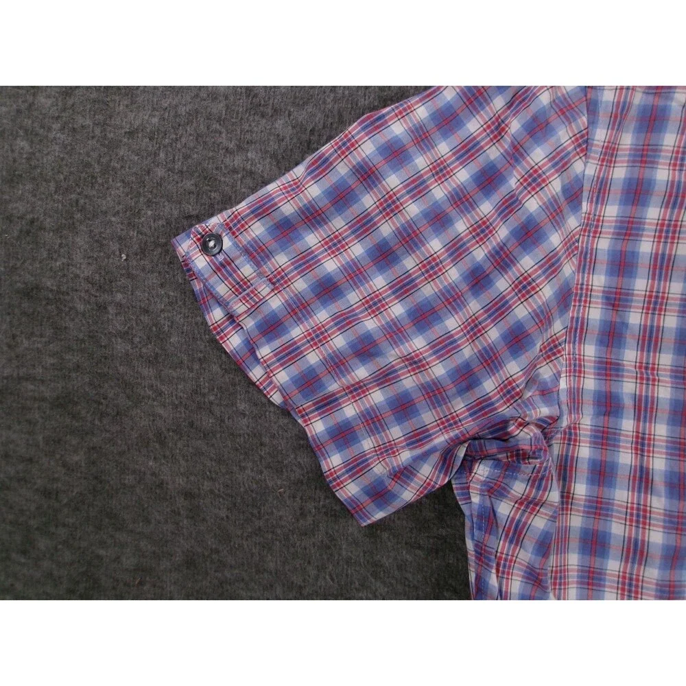 Banana Republic Shirt Men Small Blue Red Plaid Casual Preppy Classic Office Work